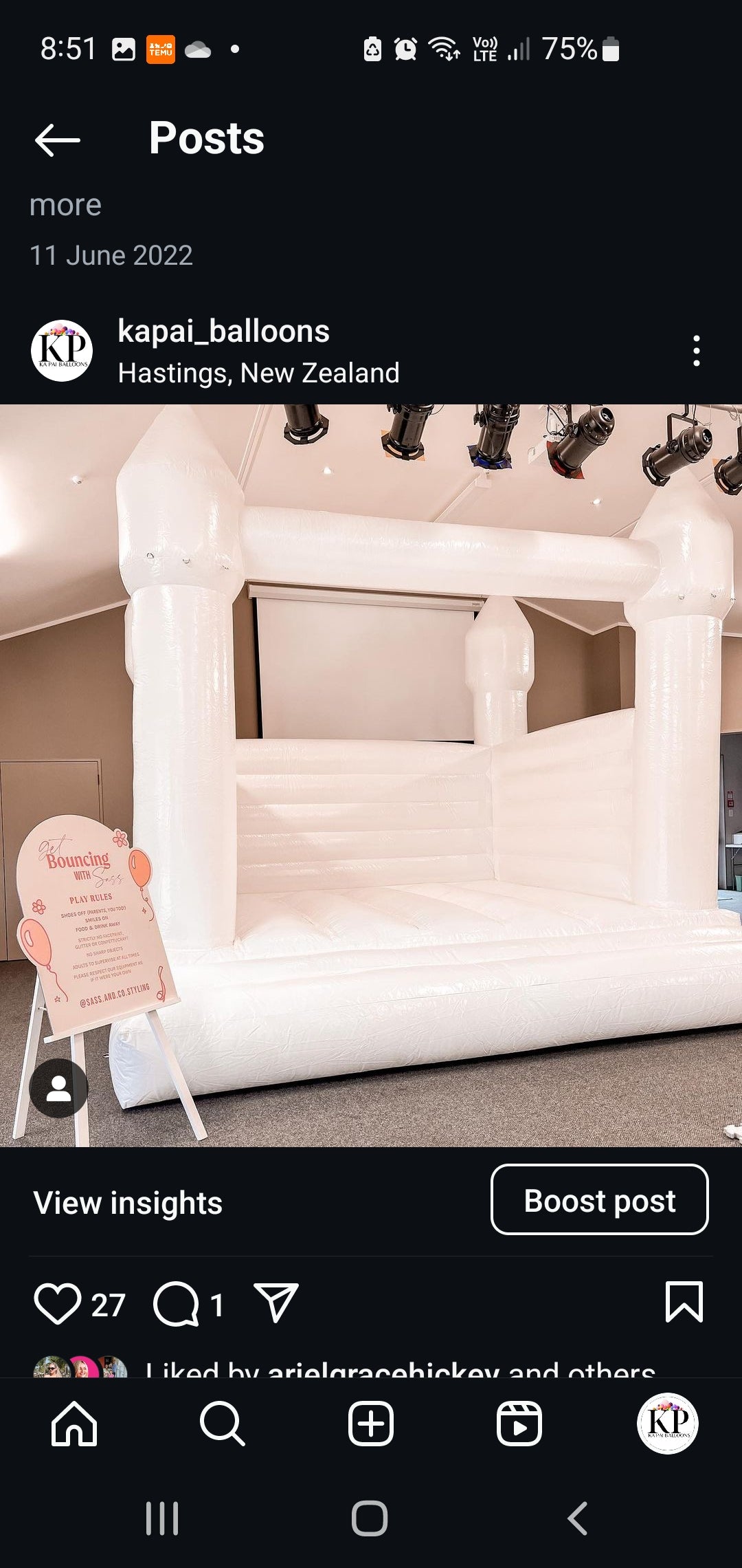 Cloud Nine white bounce house